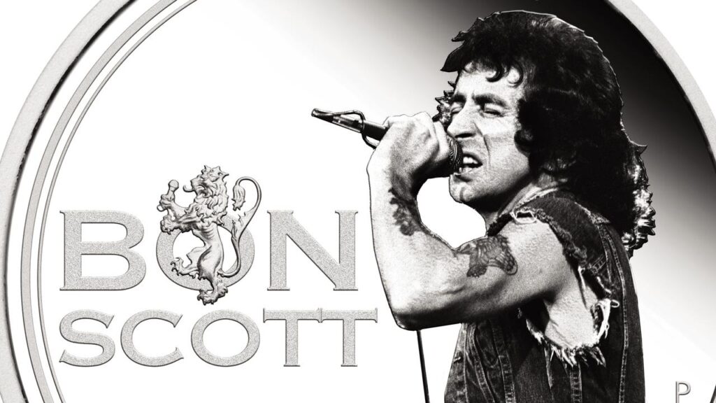 Aσημένιο νόμισμα με τον Bon Scott από το Νομισματοκοπείο του Πέρθ