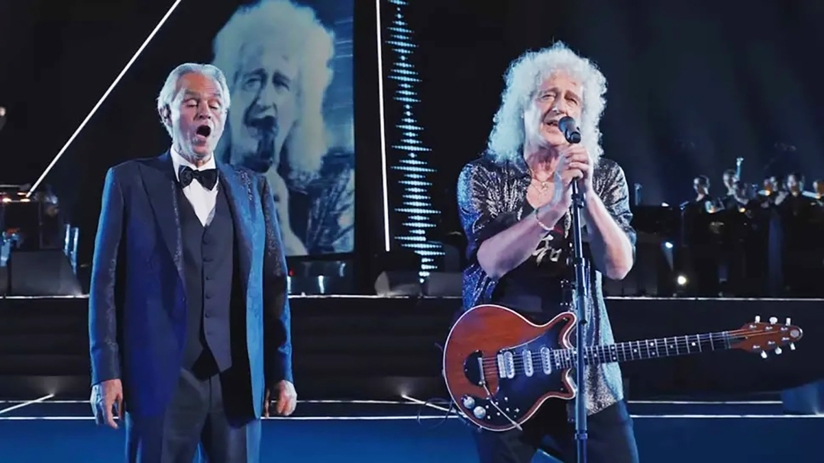 Ο Brian May και ο σούπερ σταρ τενόρος Andrea Bocelli τραγουδούν το Who Wants To Live Forever των Queen