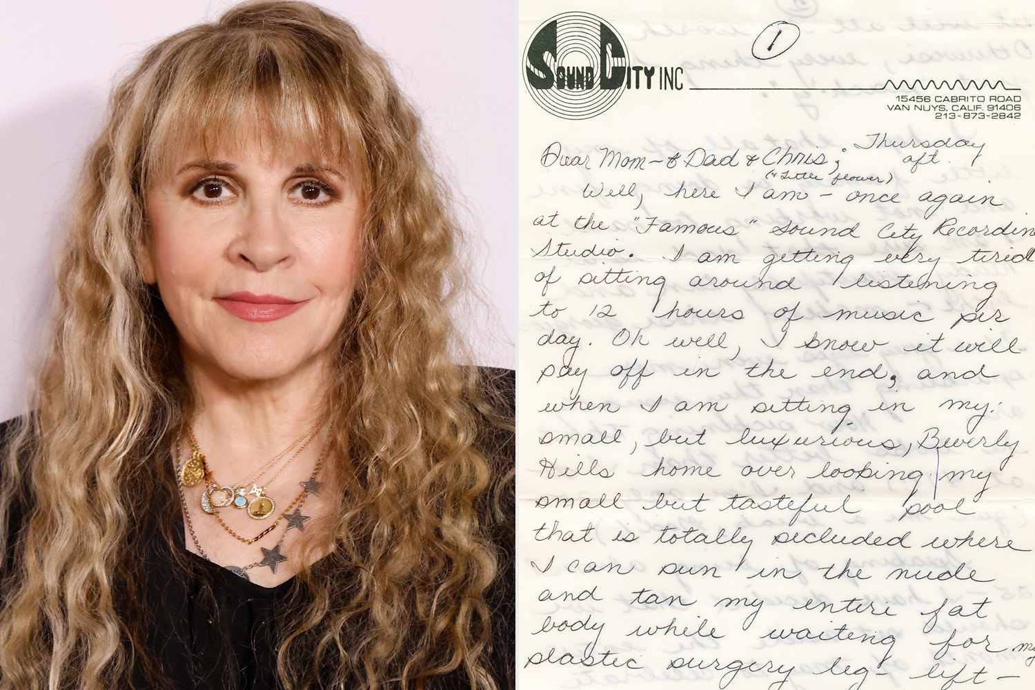 Η Stevie Nicks δημοσίευσε το γράμμα που έγραψε στην οικογένειά της κατά τη διάρκεια των ηχογραφήσεων του Buckingham Nicks